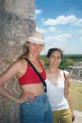 04-21-02 16a CI Darlena & V top of El Castillo.jpg (23028 bytes)
